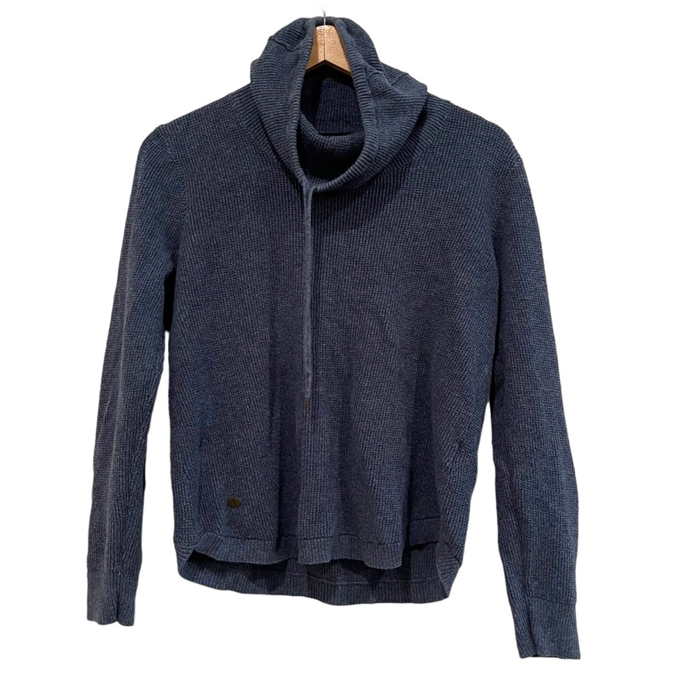 Lauren Ralph Lauren Cowl Neck Tight Knit Long Sleeve Sweater, Size Large, Blue